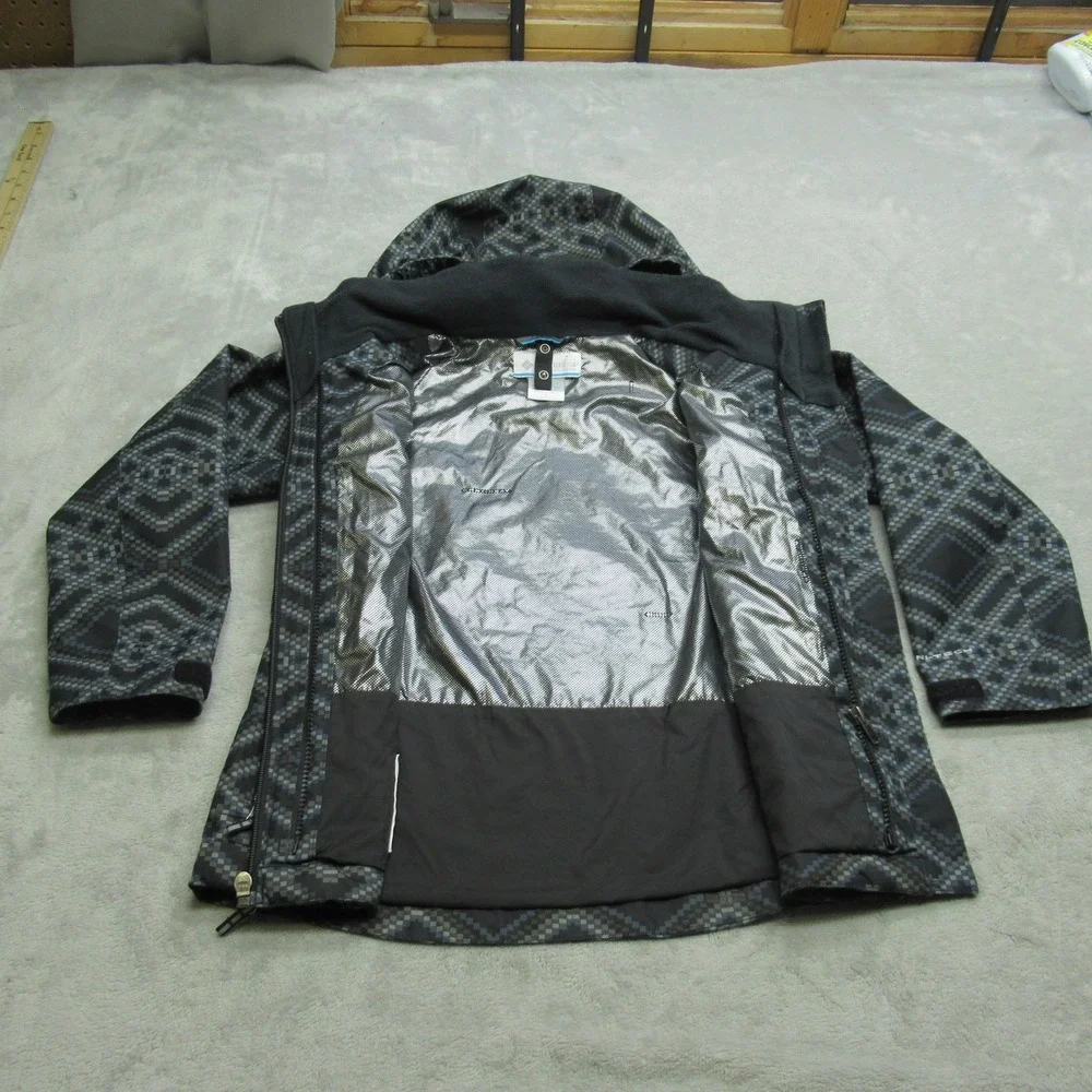 Columbia Jacket Kids Small 7/8 Black Hood 3in1 Shell OmniHeat Thermal Waterproof
